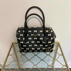 Kate Spade Leather Black and White Purse with Bows